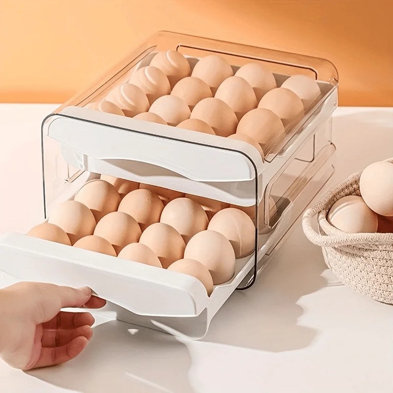 Food Storage Cabinet For Kitchen - กล่องเก็บไข่ในครัว 1 ชิ้น สำหรับตู้เย็น วัสดุพลาสติก 2