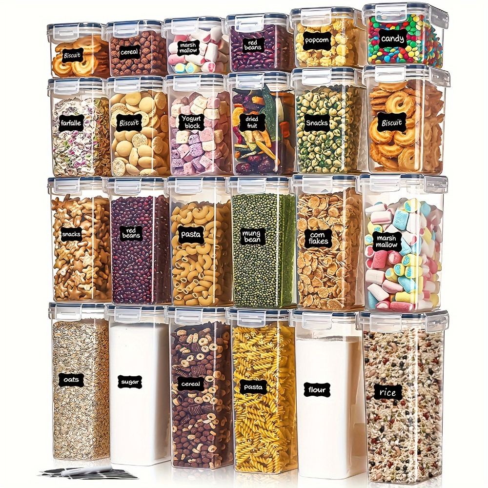 Food Storage Cabinet For Kitchen - 24 ชิ้น กล่องเก็บอาหาร 12 กล่อง 12