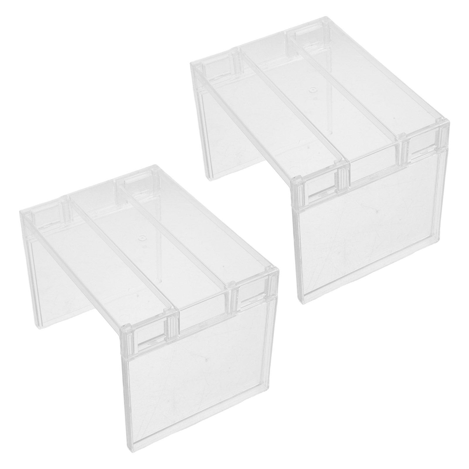 Food Storage Rack For Kitchen - ชั้นวางของในตู้เย็นแบบใส 2 ชิ้น ชั้นวางของในช่องแช่แข็ง ชั้นวางยกสูง พร้อมแผ่นกั้นแบบถอดได้