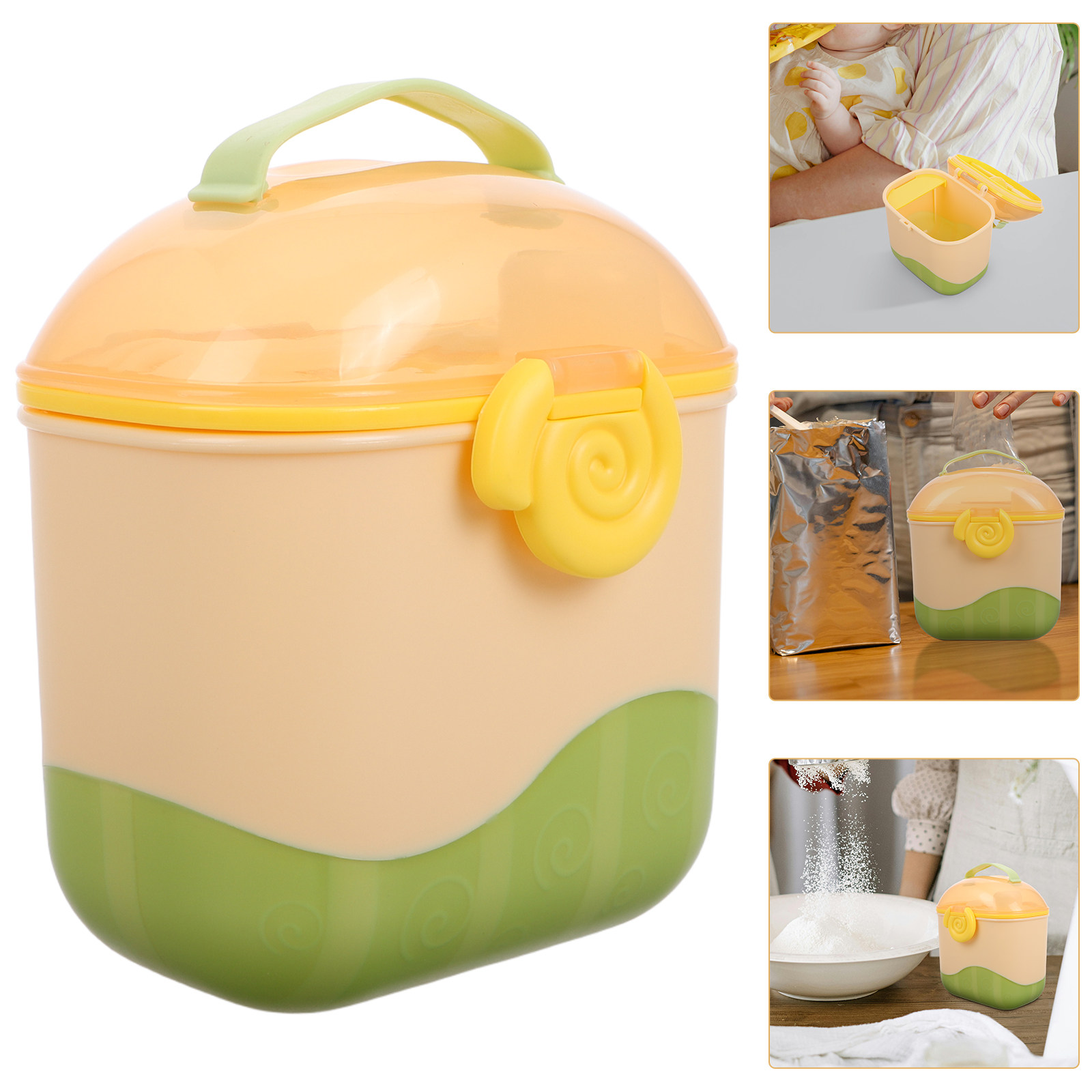Food Storage For Baby - ภาชนะเก็บอาหารแบบพกพาสำหรับเด็ก พร้อมช่องแบ่งหลายช่องสำหรับใส่นมผง ซีเรียล และอาหารบด พร้อมฝาปิดกันอากาศเข้า