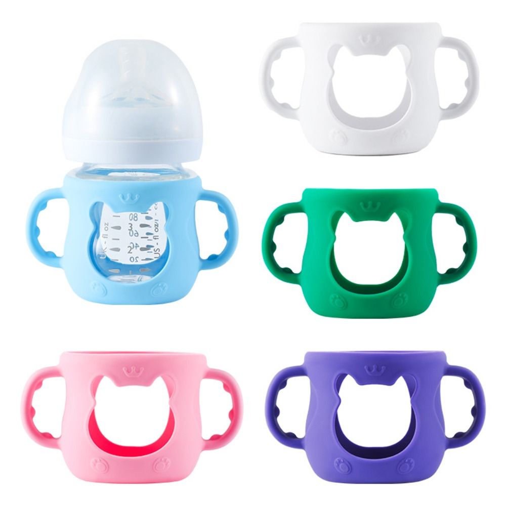 Food Storage For Baby - ฝาครอบขวดนมอเนกประสงค์ป้องกันการแตกหักพร้อมที่จับที่วางขวดนมฉนวนกันความร้อนที่ทนทานปลอกซิลิโคนสำหรับทารก