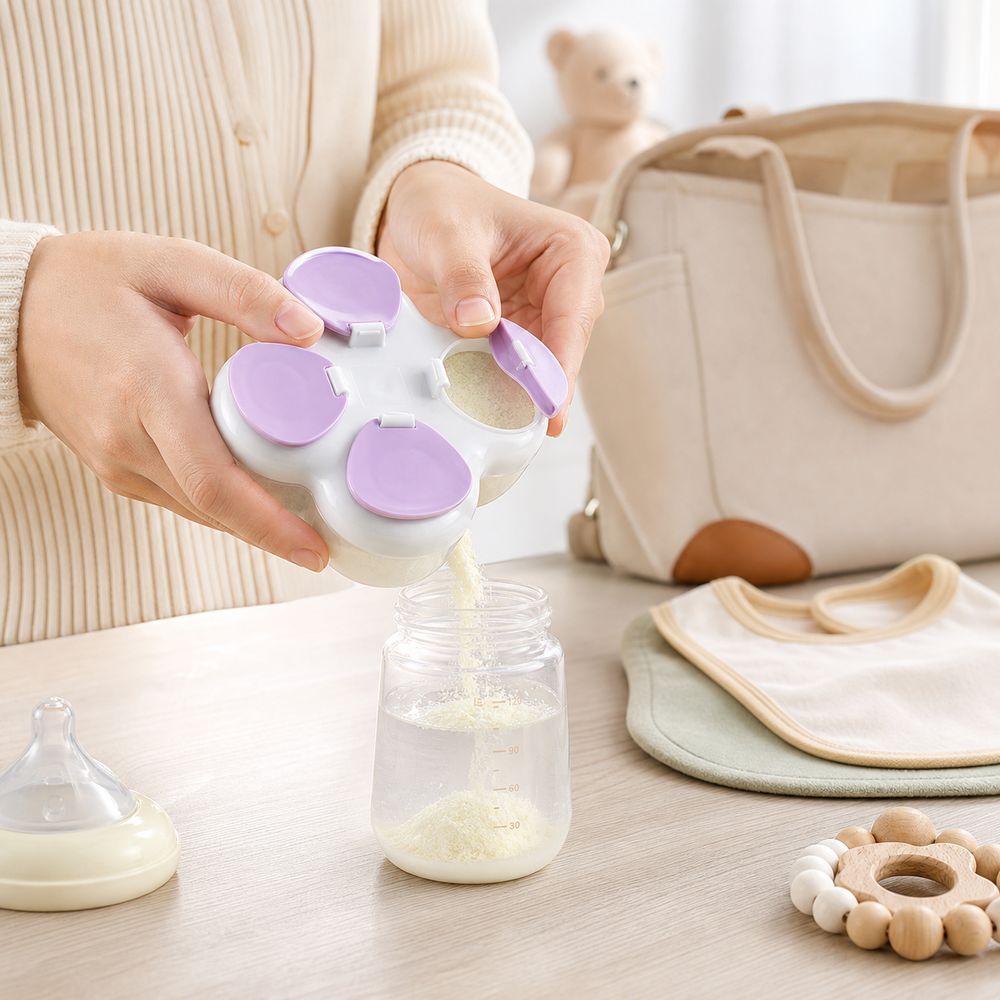 Food Storage For Baby - กล่องแบ่งส่วนสำหรับใส่ผงสูตรนม 720 มล. 4 ช่อง กล่องใส่ผง