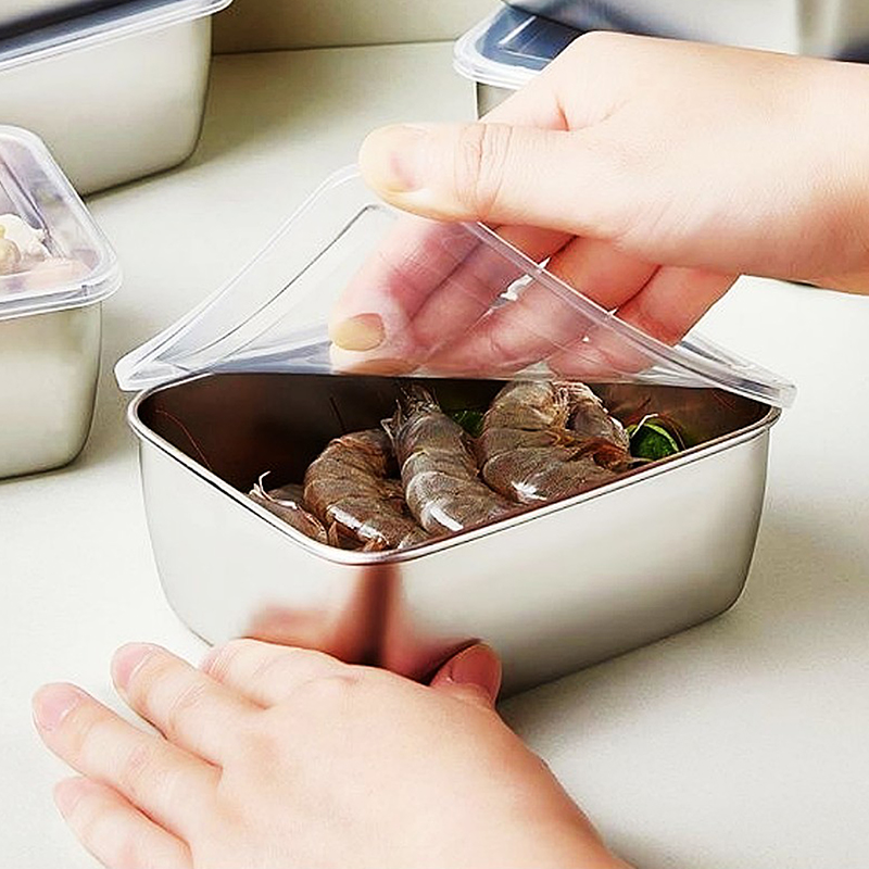 Food Storage And Preparation - กล่องเก็บอาหารสแตนเลสสตีล600มล. พร้อมฝาพลาสติกกล่องถนอมอาหารกล่องปิกนิก