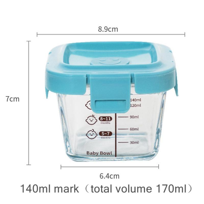 Food Storage For Baby - และกล่องเก็บอาหารทนความร้อนสป็อค 3 อิน 1 กล่องเก็บอาหารแก้วสำหรับเด็กแบบพกพา กล่องเก็บอาหารแช่แข็ง