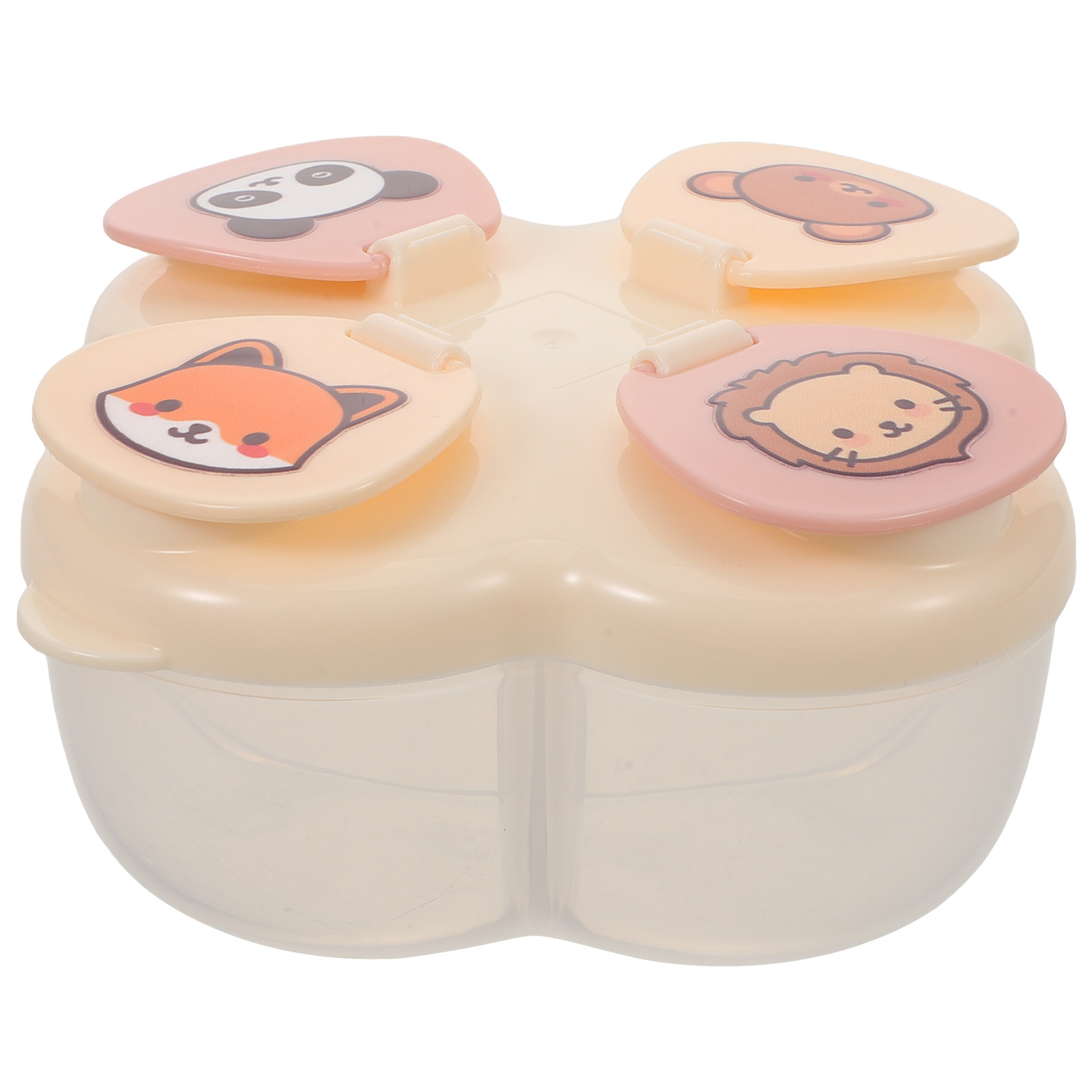 Food Storage For Baby - กล่องใส่นมผงแบบพกพา 4 ช่อง กล่องแบ่งนมผงสำหรับเดินทาง กล่องเก็บอาหารเด็กแบบใช้ซ้ำได้ ปราศจากสาร