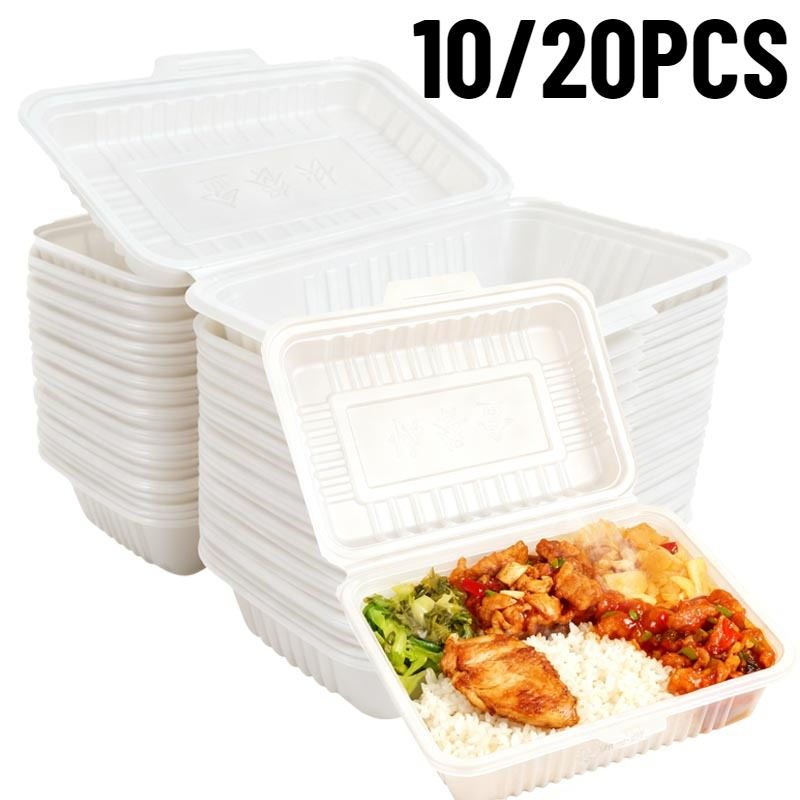 Food Storage For Restaurant - 10/20PCS กล่องอาหารกลางวันแบบใช้แล้วทิ้งพลาสติกสลัดแซนวิชอาหารนำกลับบ้านครัวตู้เย็นร้านอาหารปิกนิกภาชนะบรรจุอาหาร