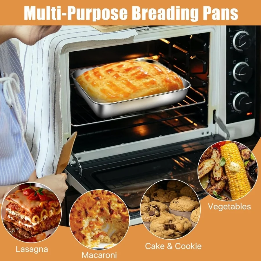 Food Storage Box Stainless Steel - กล่องอาหารกลางวันสแตนเลสแบบปิดสนิท ทรงสี่เหลี่ยม พร้อมฝาปิด สำหรับเก็บรักษาอาหารสดและจัดเก็บผลไม้ในตู้เย็น