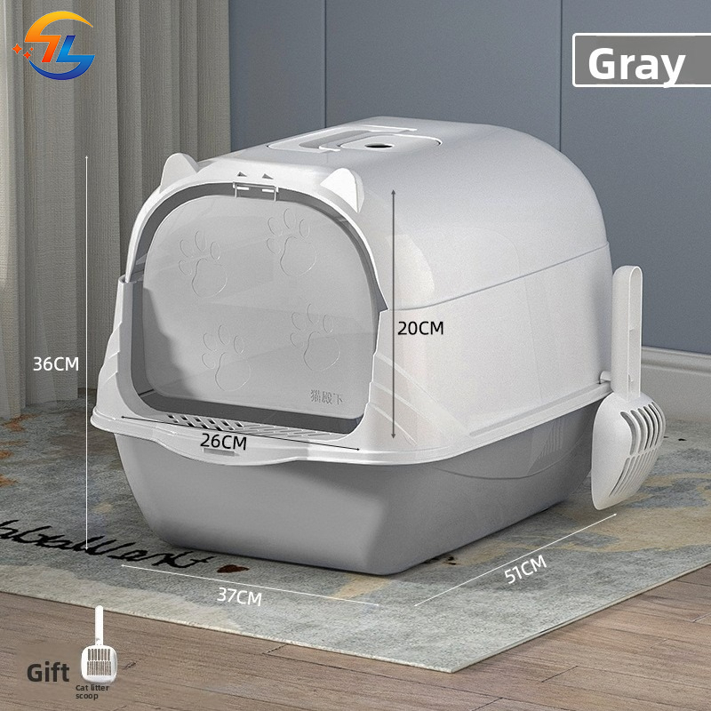 กระบะทรายแมวแบบปิดขนาดใหญ่พิเศ - Food Storage With Scoop บทวิจารณ์และราคา
