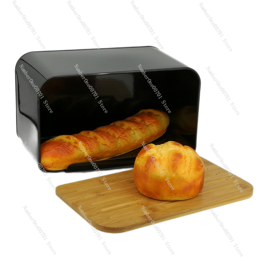 กล่องใส่ขนมปังในครัวพร้อมฝาไม้ - Food Storage Box Stainless Steel บทวิจารณ์และราคา