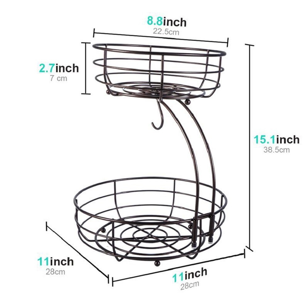 LMETJMA ตะกร้าใส่ผลไม้ 2 ชั้นพ - Food Storage Rack For Kitchen บทวิจารณ์และราคา