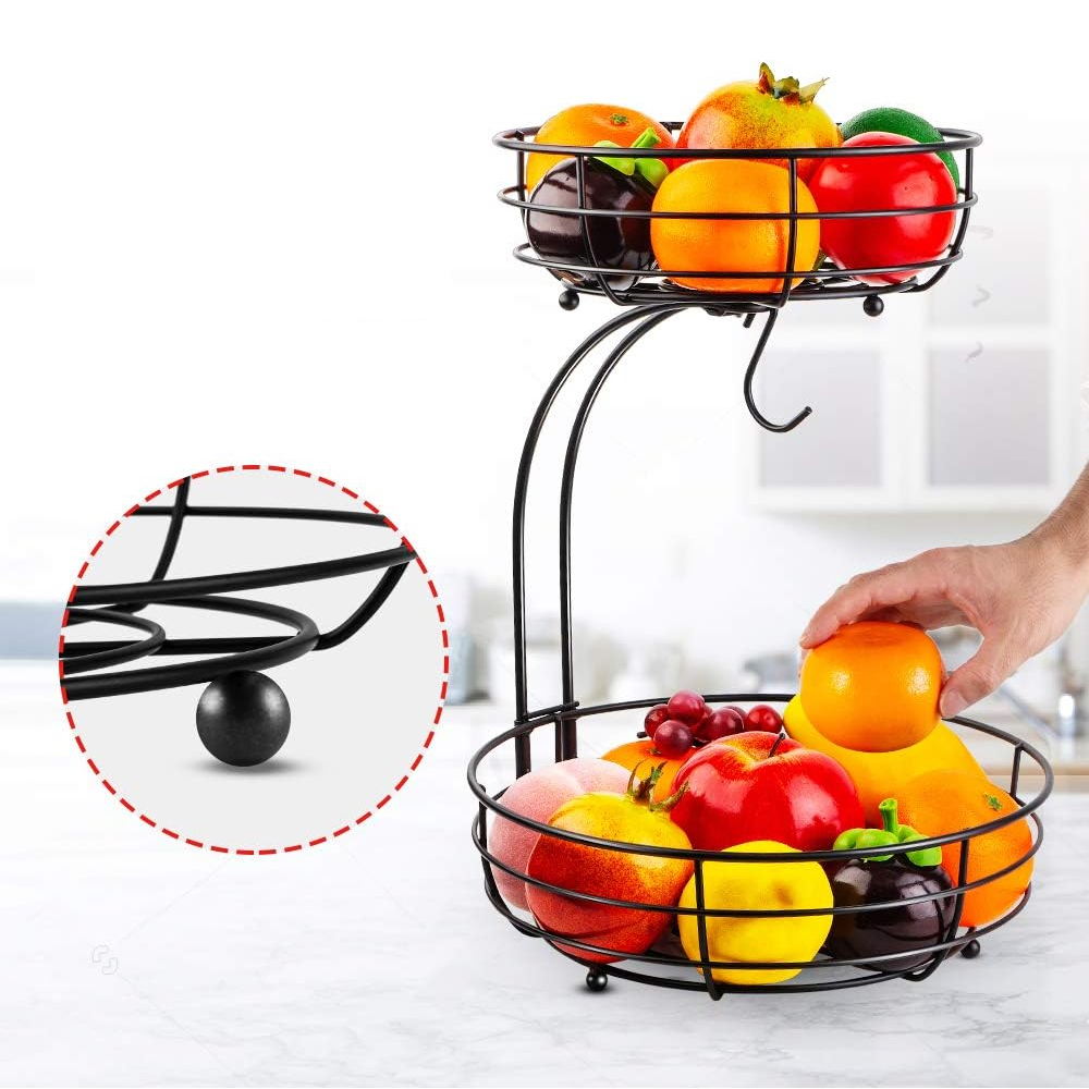 LMETJMA ตะกร้าใส่ผลไม้ 2 ชั้นพ - Food Storage Rack For Kitchen บทวิจารณ์และราคา