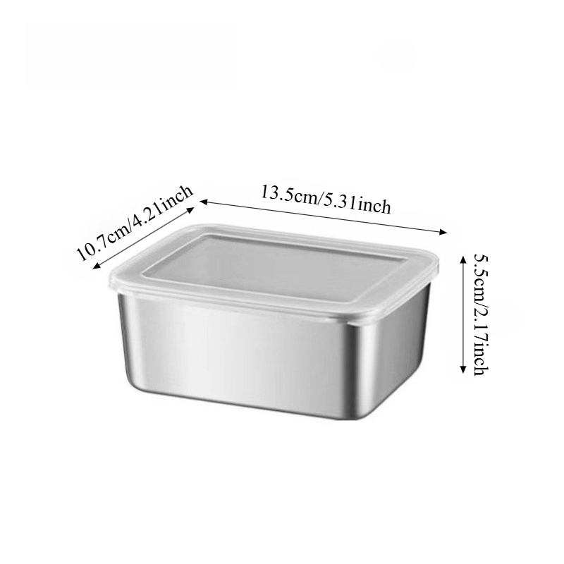 3/6 ชิ้น กล่องเก็บอาหารสแตนเลส - Food Storage Box Stainless Steel บทวิจารณ์และราคา