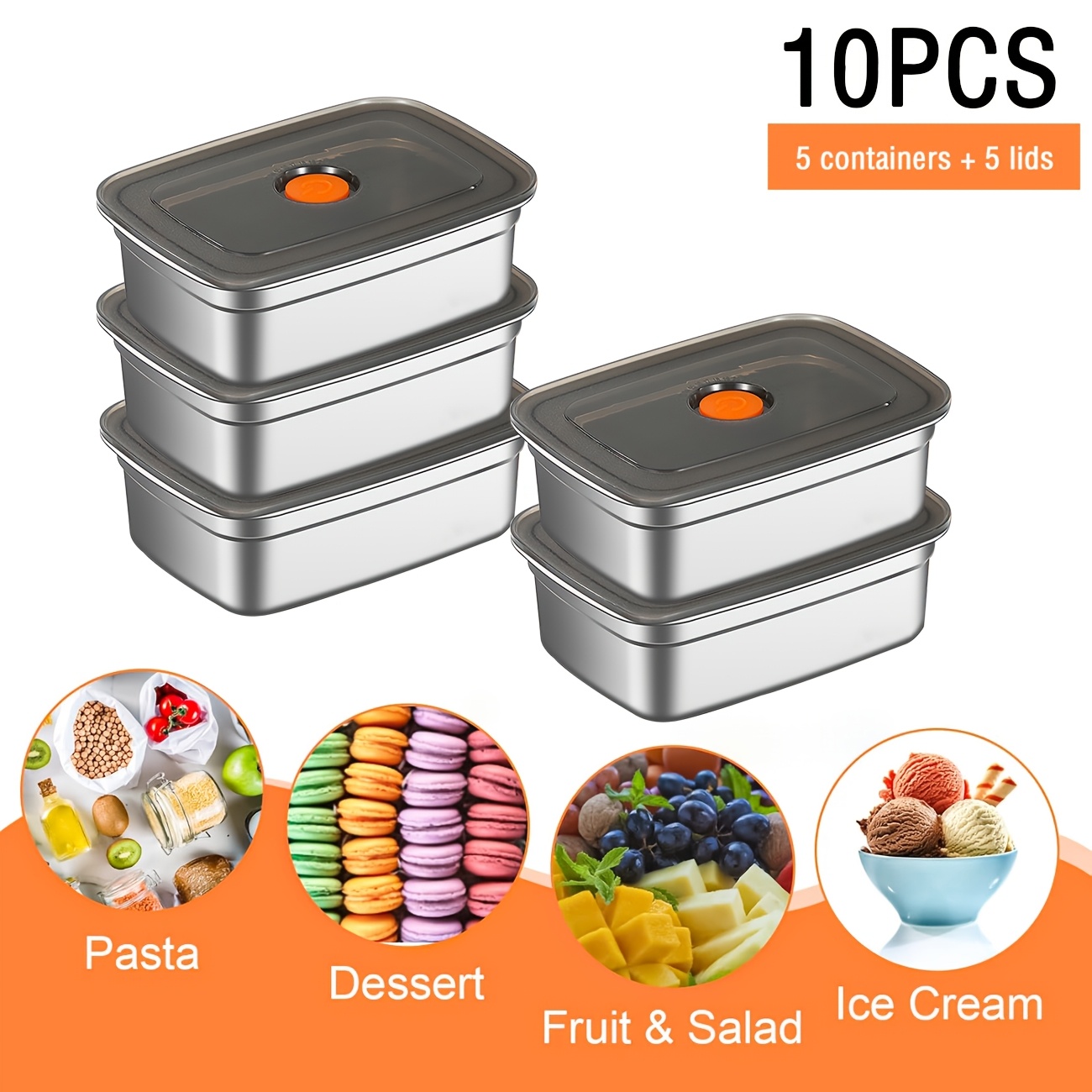 ชุดกล่องถนอมอาหารสแตนเลส 10 ชิ - Food Storage For Restaurant บทวิจารณ์และราคา