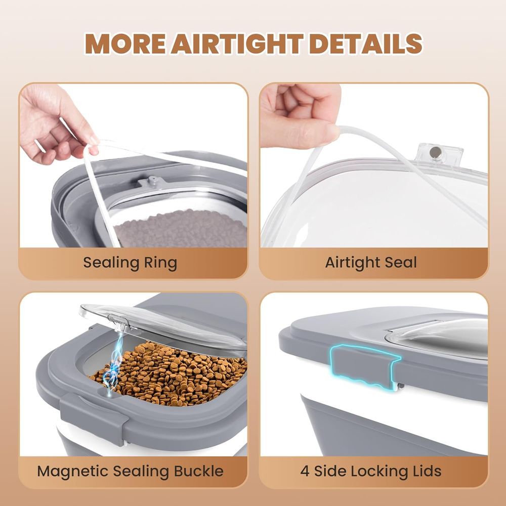 ภาชนะเก็บอาหารสุนัขแบบปิดสนิท, - Food Storage With Scoop บทวิจารณ์และราคา