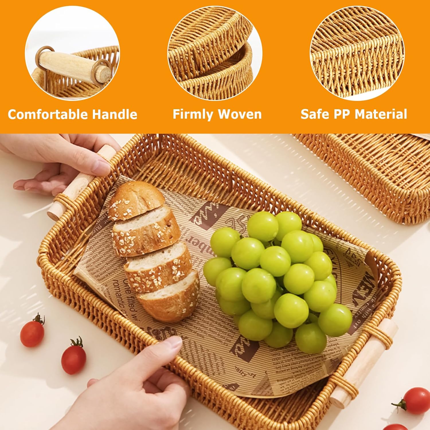 ถาดหวายทรงสี่เหลี่ยมสำหรับใส่ผ - Food Storage For Restaurant บทวิจารณ์และราคา