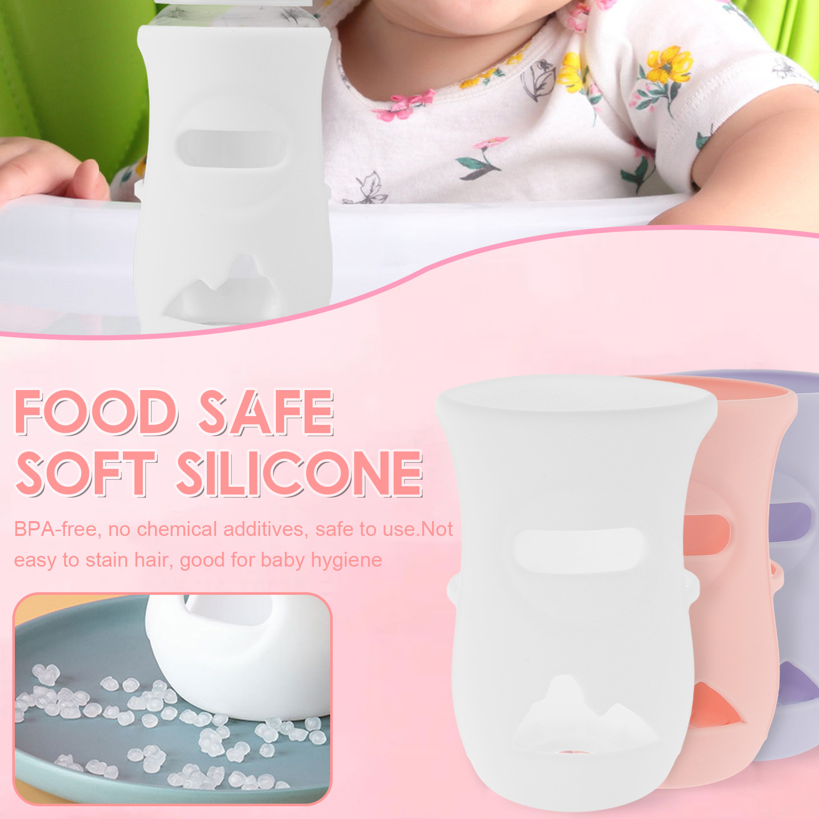 แขนซิลิโคนซิลิโคนเด็กขวดแก้วฉน - Food Storage For Baby บทวิจารณ์และราคา