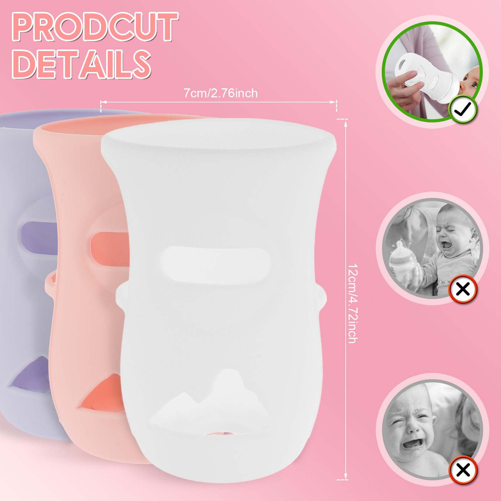แขนซิลิโคนซิลิโคนเด็กขวดแก้วฉน - Food Storage For Baby บทวิจารณ์และราคา