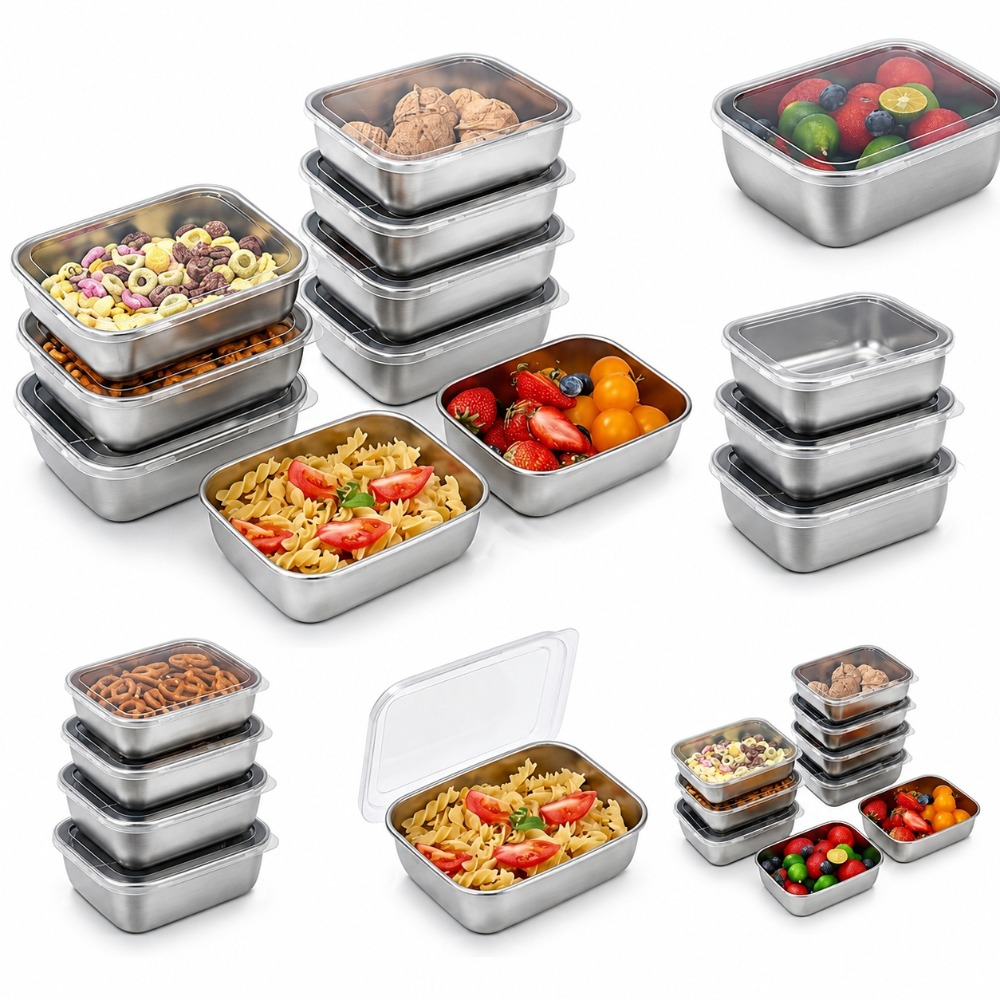 ชุดกล่องเก็บอาหารสแตนเลส 6 ชิ้ - Food Storage Box Stainless Steel บทวิจารณ์และราคา