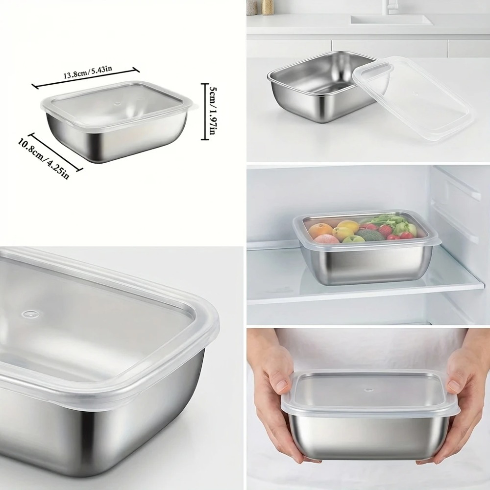 ชุดกล่องเก็บอาหารสแตนเลส 6 ชิ้ - Food Storage Box Stainless Steel บทวิจารณ์และราคา