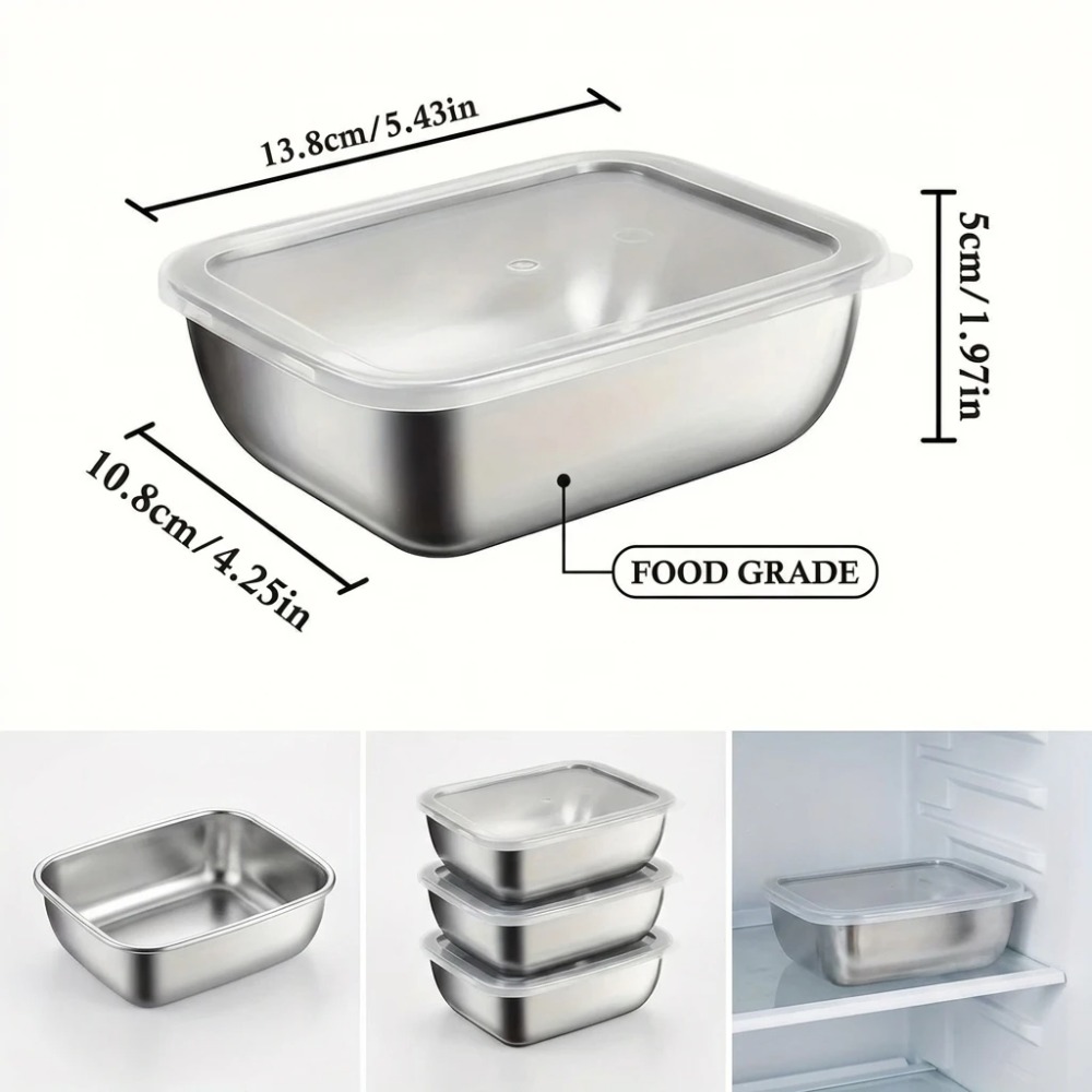 ชุดกล่องเก็บอาหารสแตนเลส 6 ชิ้ - Food Storage Box Stainless Steel บทวิจารณ์และราคา
