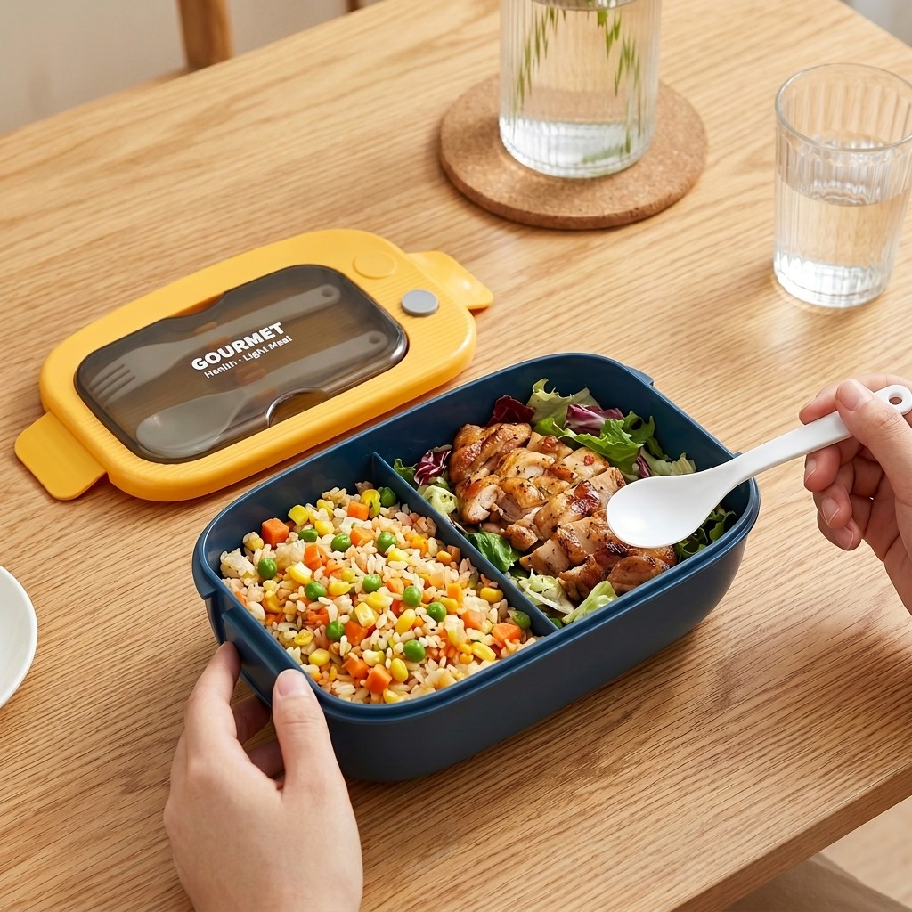 กล่องเบนโตพลาสติกสำหรับไมโครเว - Food Storage With Scoop บทวิจารณ์และราคา