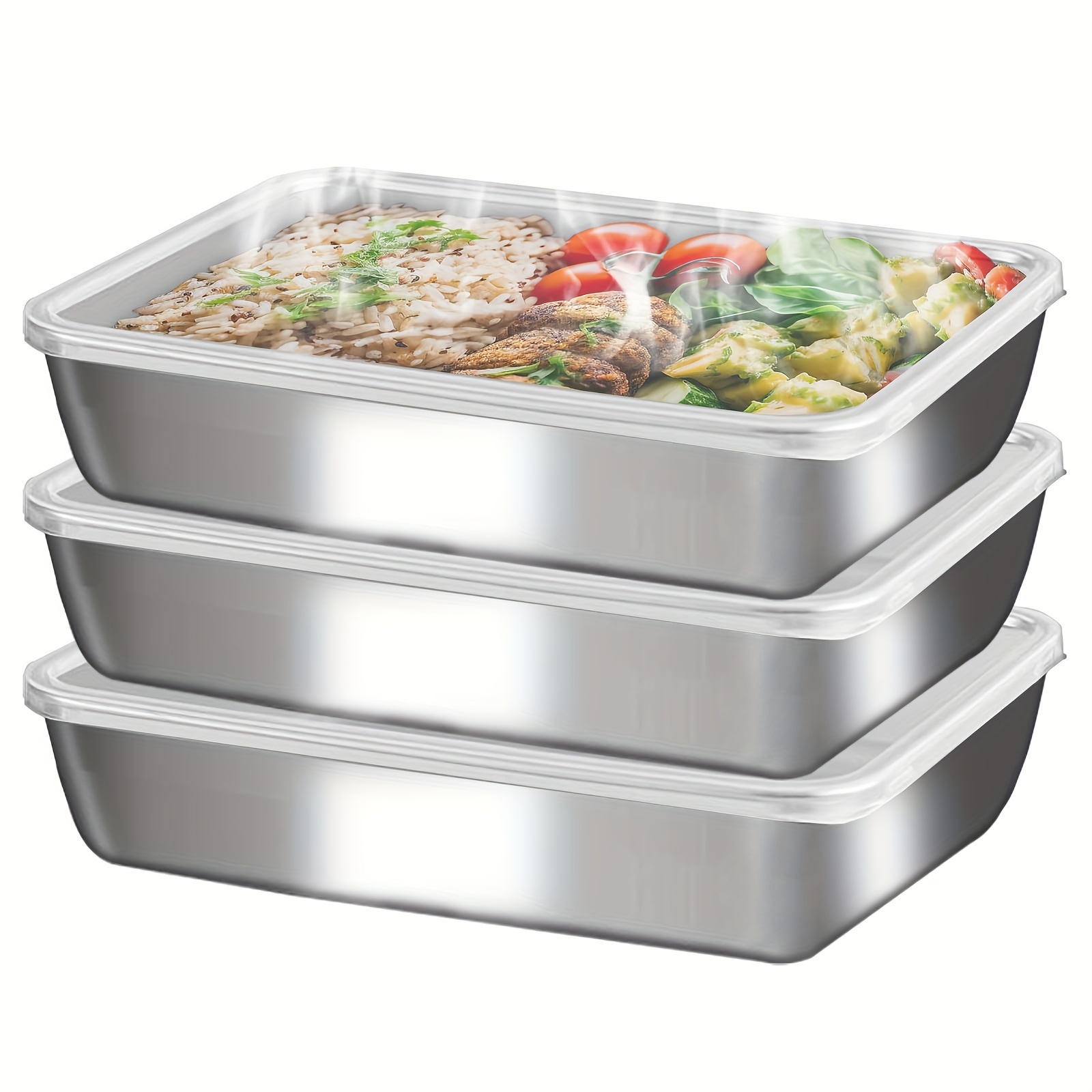 กล่องใส่อาหารสแตนเลส 3 ชิ้น &  - Food Storage Box Stainless Steel บทวิจารณ์และราคา