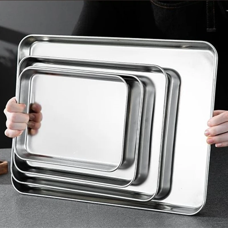 ถาดเสิร์ฟอาหารสแตนเลสทรงสี่เหล - Food Storage For Restaurant บทวิจารณ์และราคา