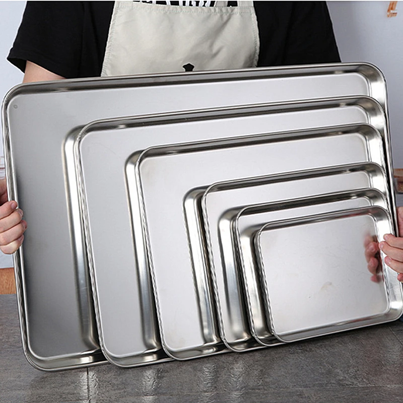 ถาดเสิร์ฟอาหารสแตนเลสทรงสี่เหล - Food Storage For Restaurant บทวิจารณ์และราคา
