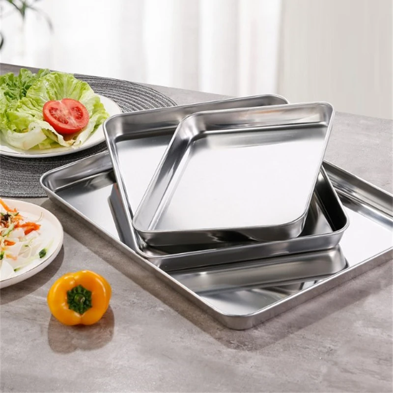 ถาดเสิร์ฟอาหารสแตนเลสทรงสี่เหล - Food Storage For Restaurant บทวิจารณ์และราคา