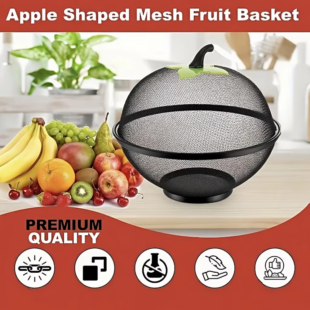 ตะกร้าผลไม้โลหะพร้อมฝาครอบตาข่ - Food Storage Rack For Kitchen บทวิจารณ์และราคา