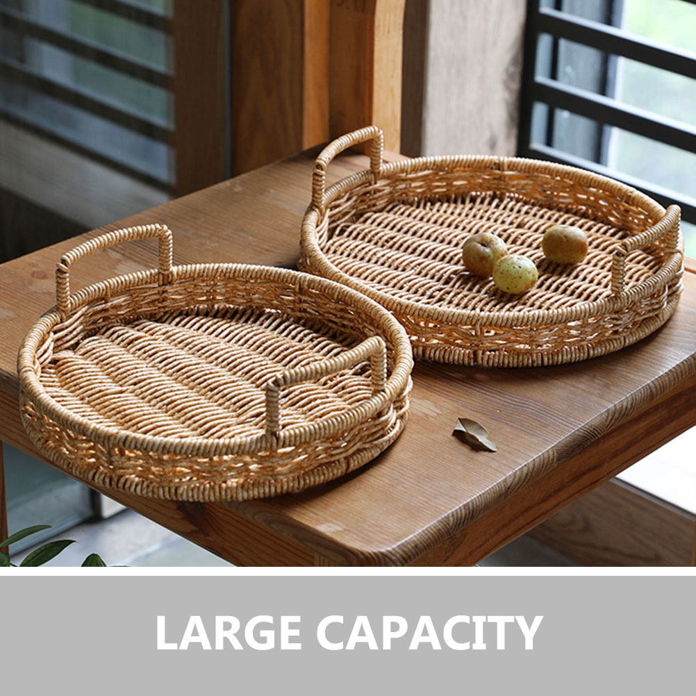 ตะกร้าใส่ขนมปังทรงกลมสานเลียนแ - Food Storage Large บทวิจารณ์และราคา