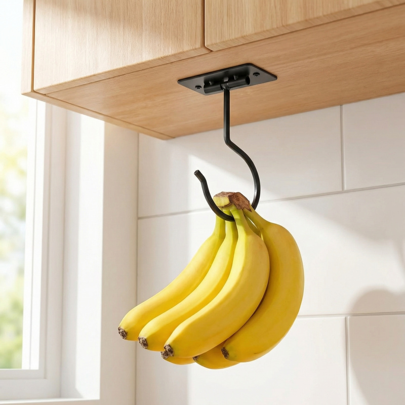 ตะขอแขวนกล้วยแบบติดผนังโลหะสีด - Food Storage Rack For Kitchen บทวิจารณ์และราคา